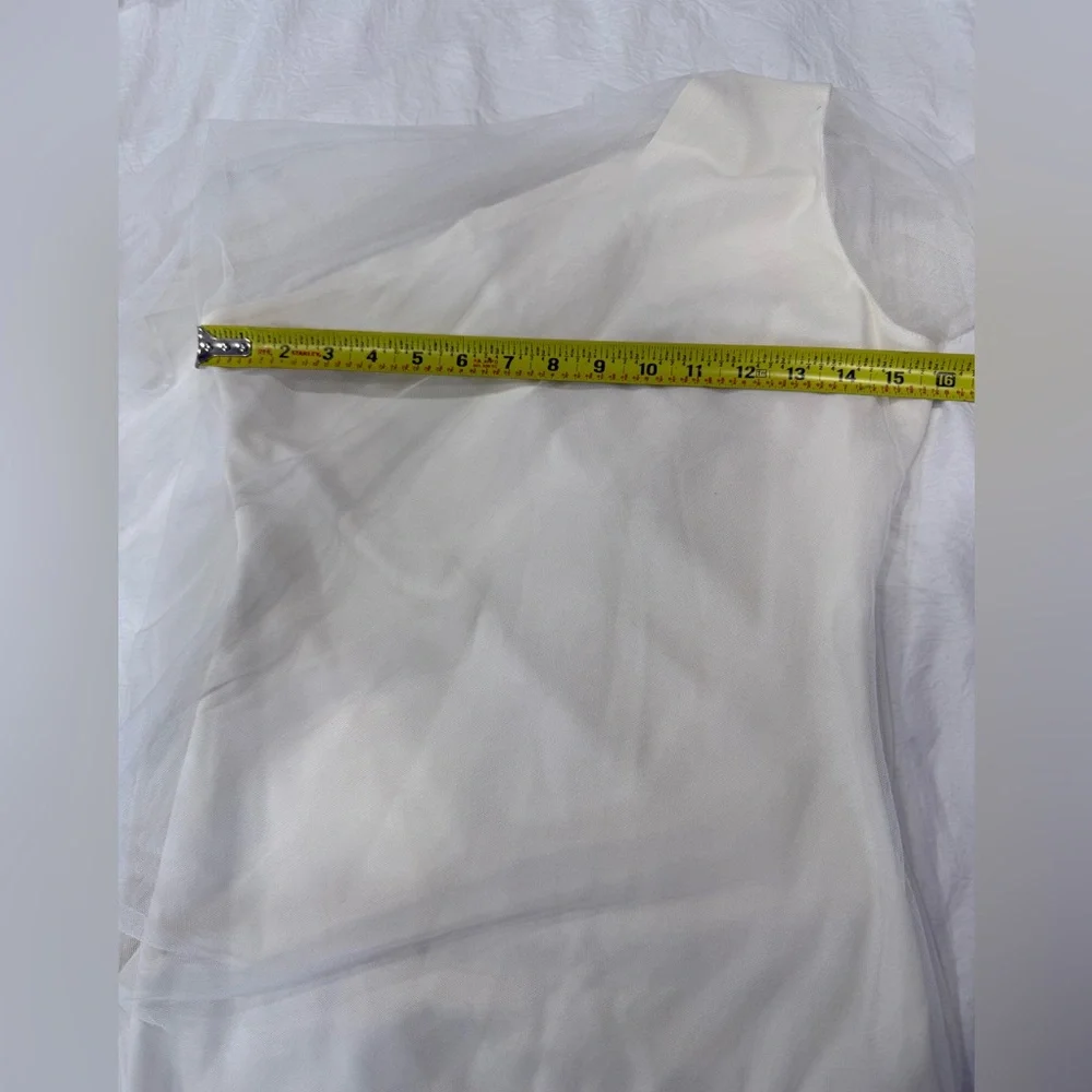 Elegant One Shoulder White Dress - Picture 12 of 16